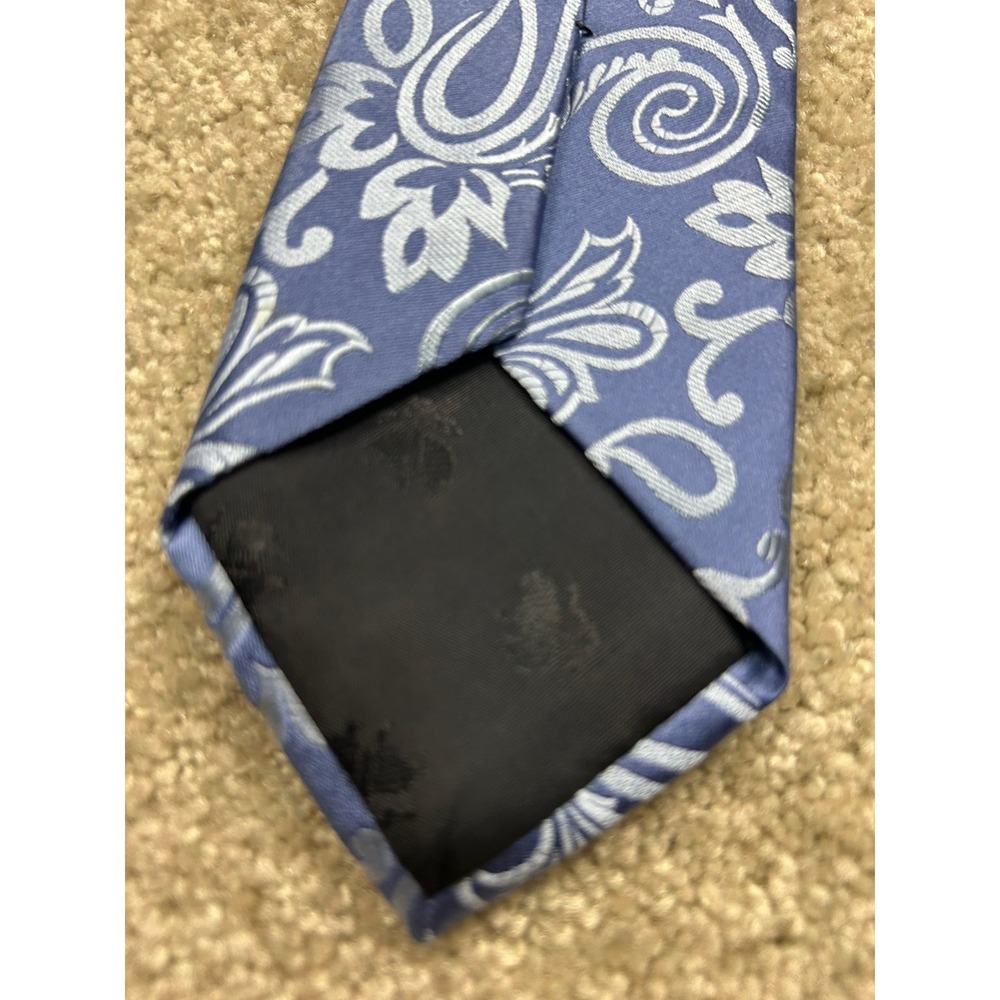 Brooks Brothers Men's Tie Periwinkle Blue Silk Paisley Classic Width - Picture 4 of 5